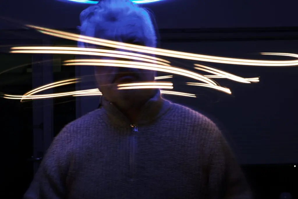 light paining met 1 led, zelfportret