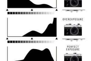 histogram met onderbelichting en overbelichting