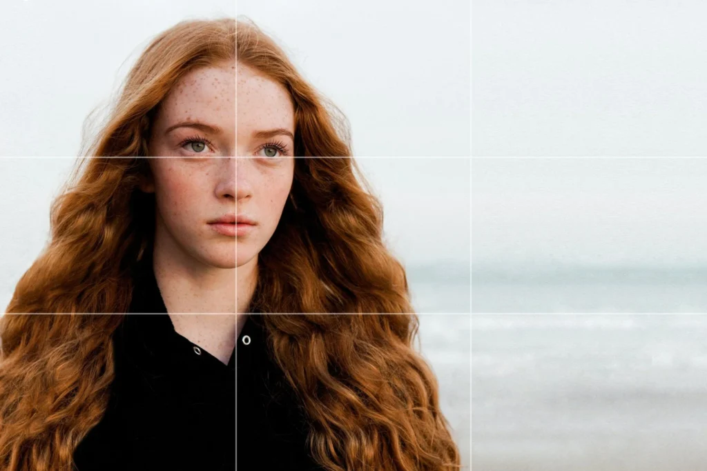 Fotografische toepassing van de regel van derden in een landschapsfoto