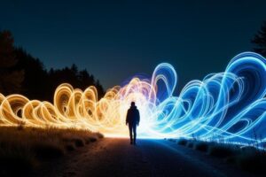 Licht schilderen met zaklamp