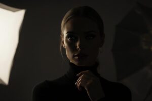 Vreschil tussen een softbox en een reflectie paraplu
