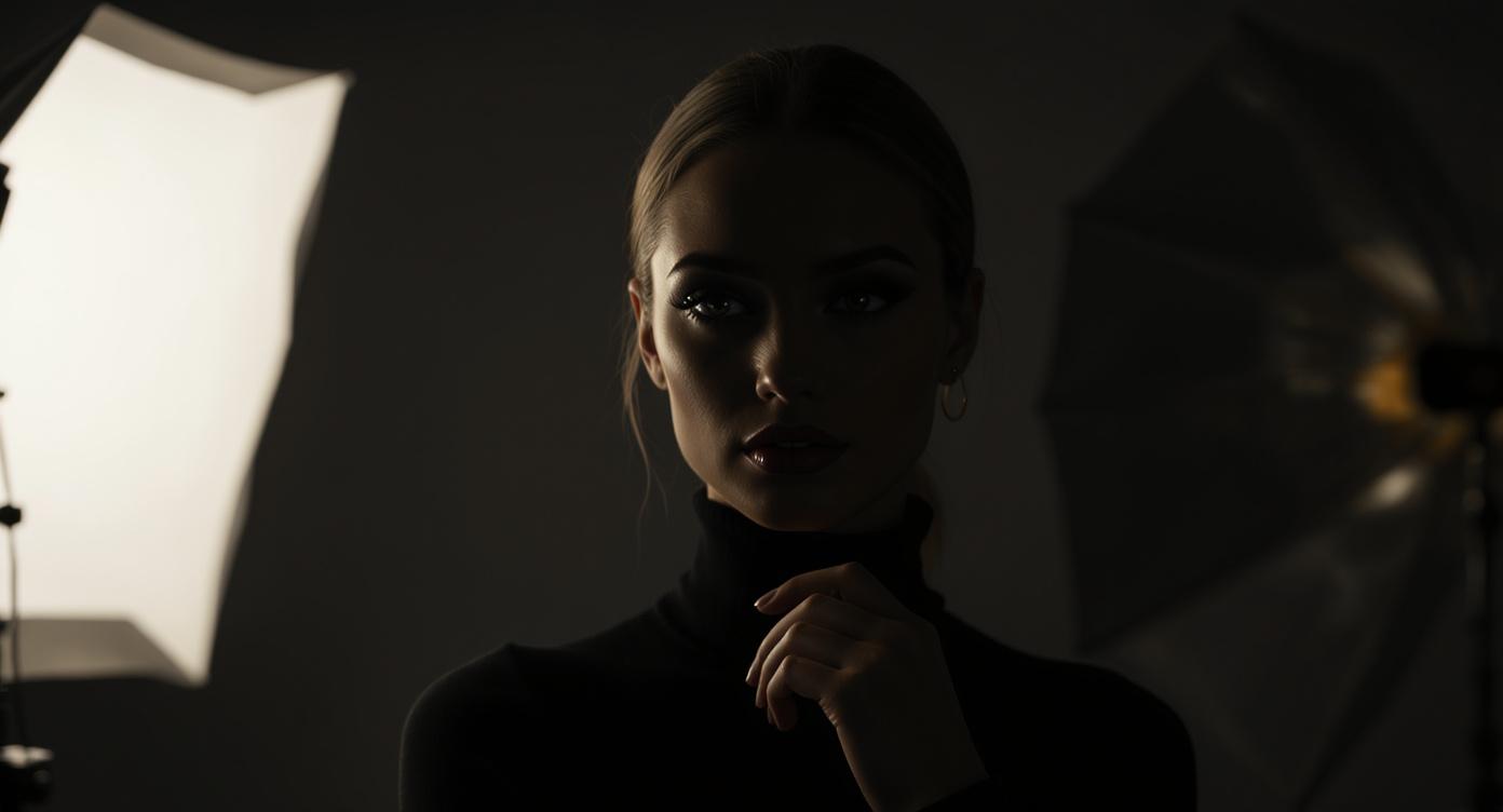 Vreschil tussen een softbox en een reflectie paraplu