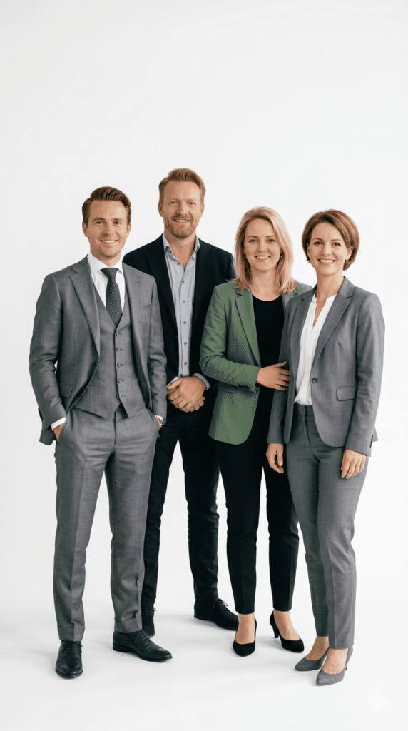 groepsfoto van 4 personen