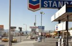 Foto van Stephen Shore van een tankstation