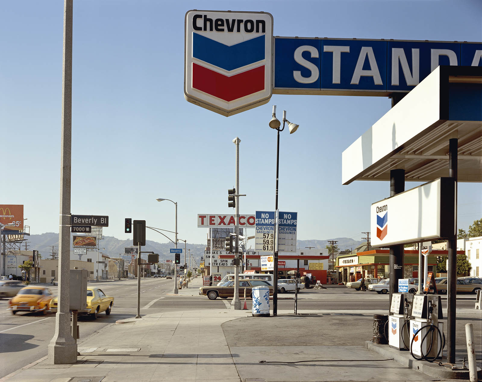 Foto van Stephen Shore van een tankstation